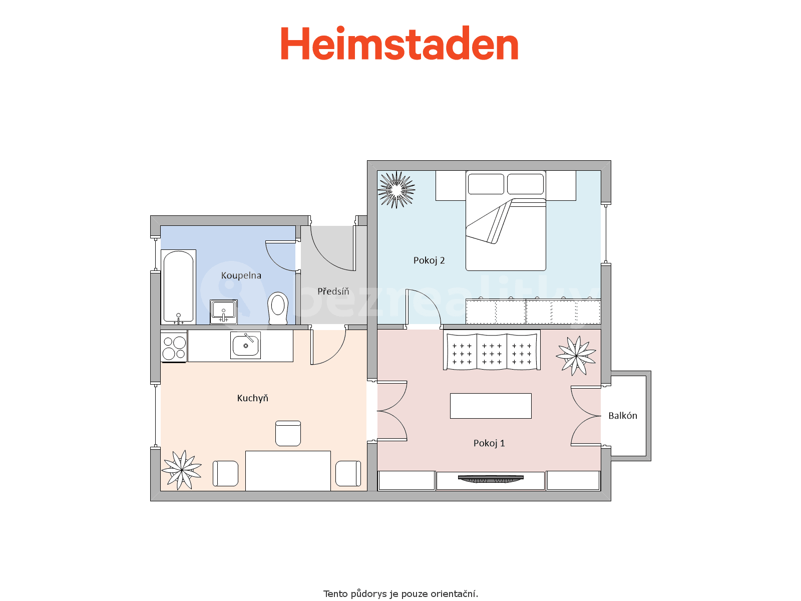 Pronájem bytu 2+1 47 m², Purkyňova, Karviná, Moravskoslezský kraj