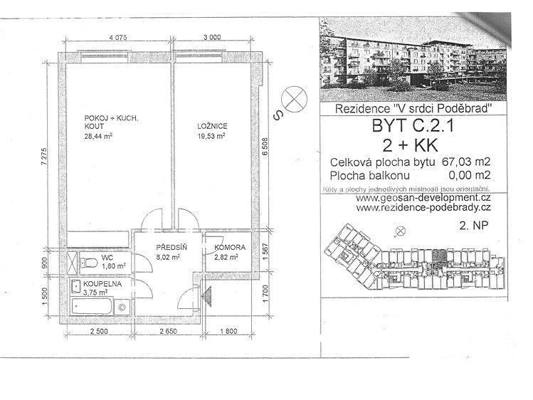 Prodej bytu 2+kk 64 m², Studentská, Poděbrady, Středočeský kraj