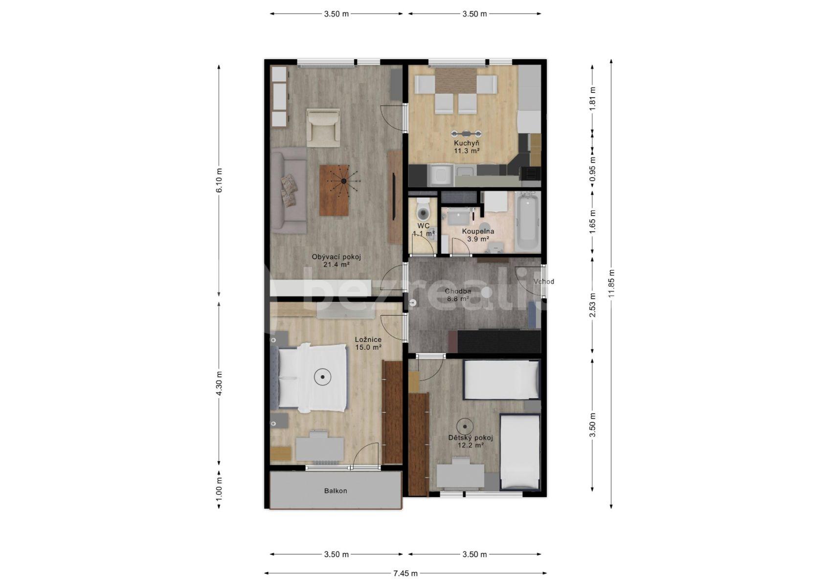 Pronájem bytu 3+1 71 m², U trati, Jičín, Královéhradecký kraj