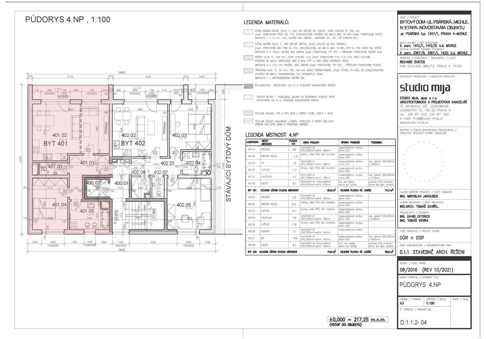 Prodej bytu 3+kk 74 m², Psárská, Praha, Praha