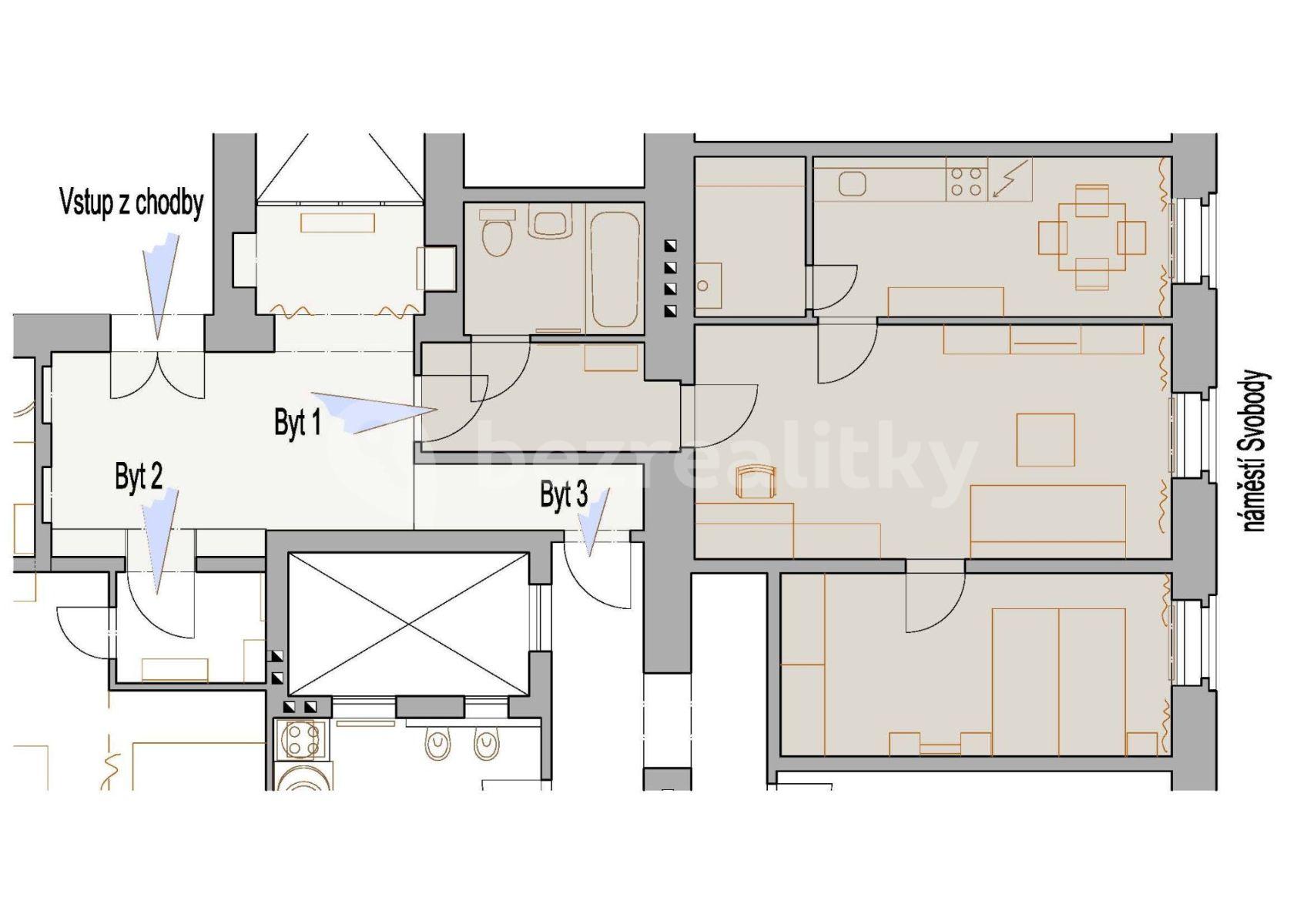 Pronájem bytu 2+1 61 m², Brno, Jihomoravský kraj