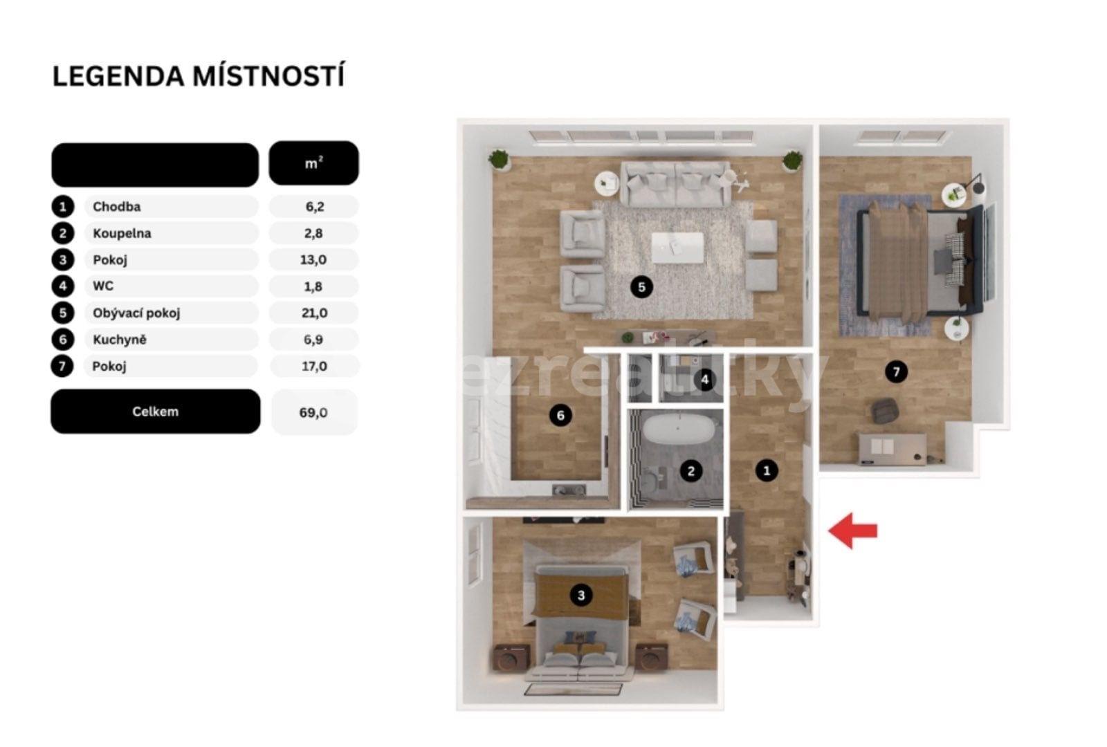 Prodej bytu 3+1 70 m², Pod Homolkou, Beroun, Středočeský kraj