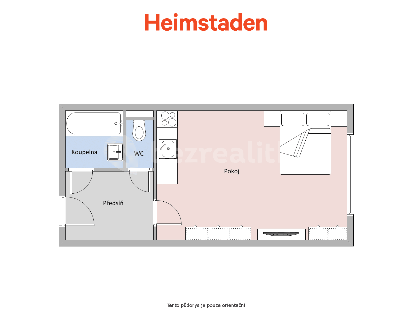 Pronájem bytu 1+kk 28 m², Masarykova třída, Orlová, Moravskoslezský kraj