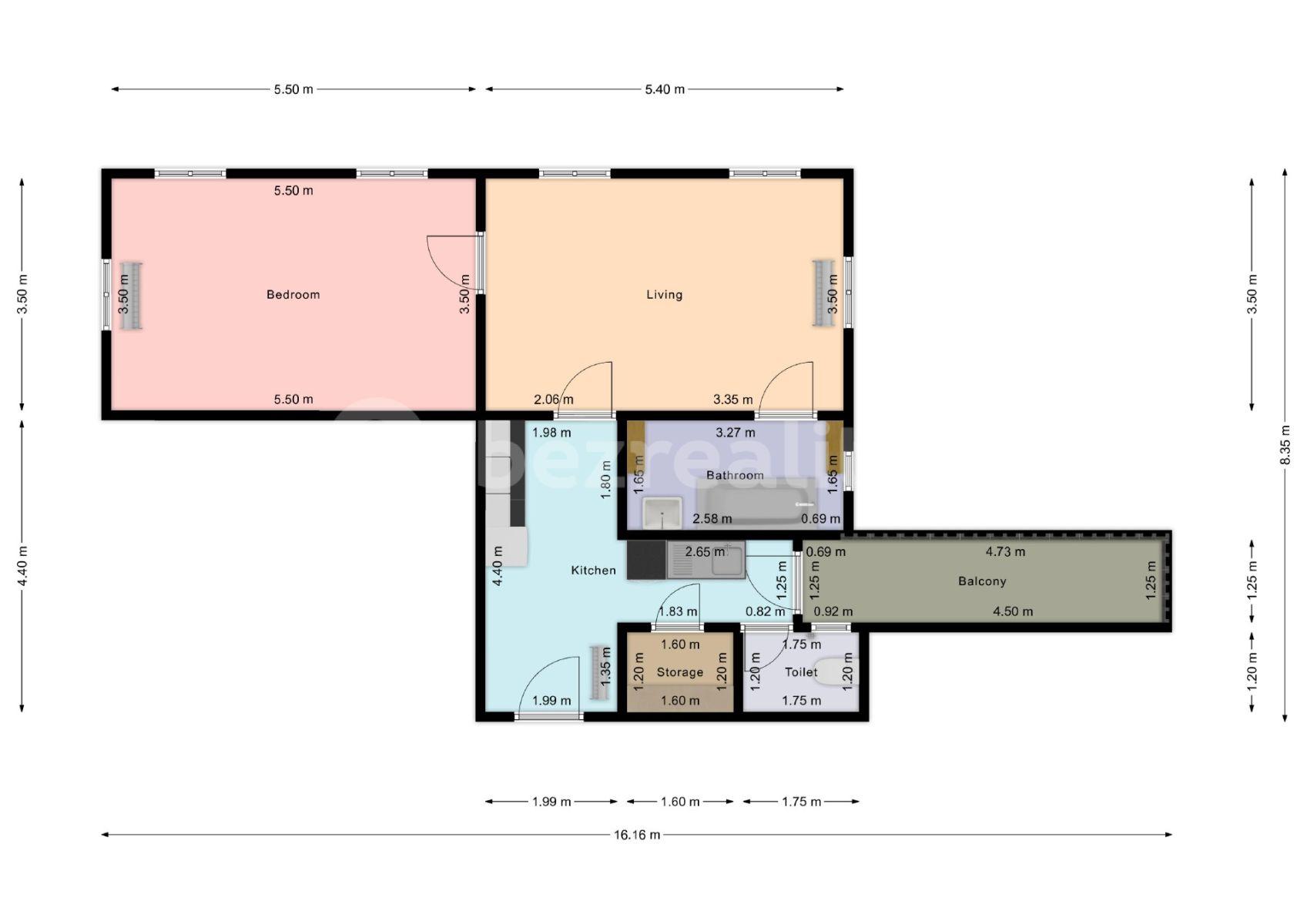 Pronájem bytu 2+1 60 m², Nádražní, Žamberk, Pardubický kraj