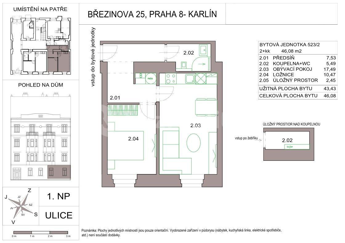 Prodej bytu 2+kk 44 m², Březinova, Praha, Praha