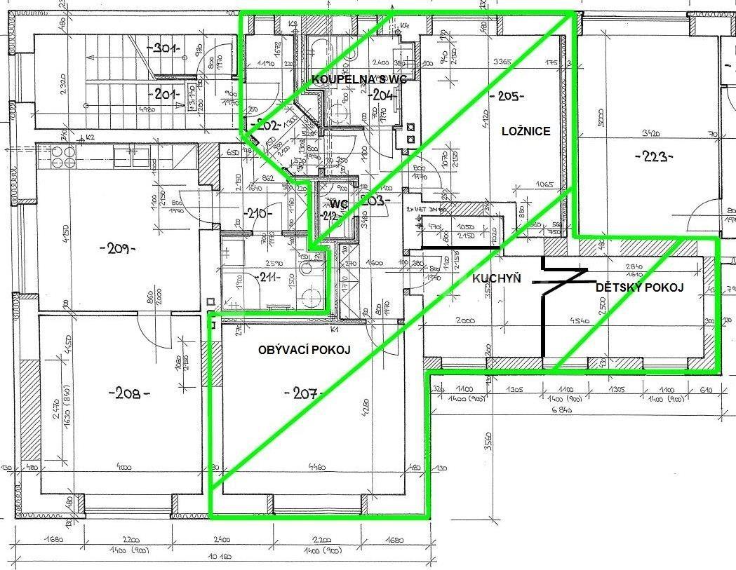 Pronájem bytu 3+1 71 m², Ječná, Hradec Králové, Královéhradecký kraj