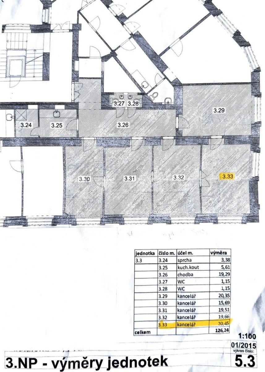 Pronájem kanceláře 21 m², Haštalská, Praha, Praha