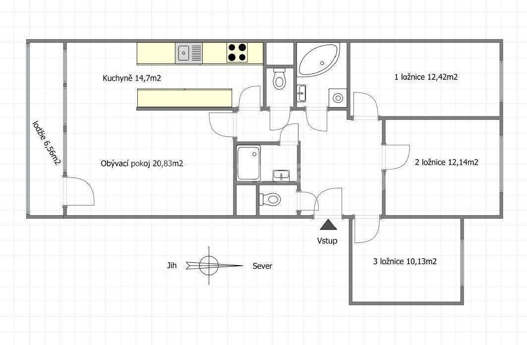 Pronájem bytu 4+1 96 m², Točitá, Praha, Praha