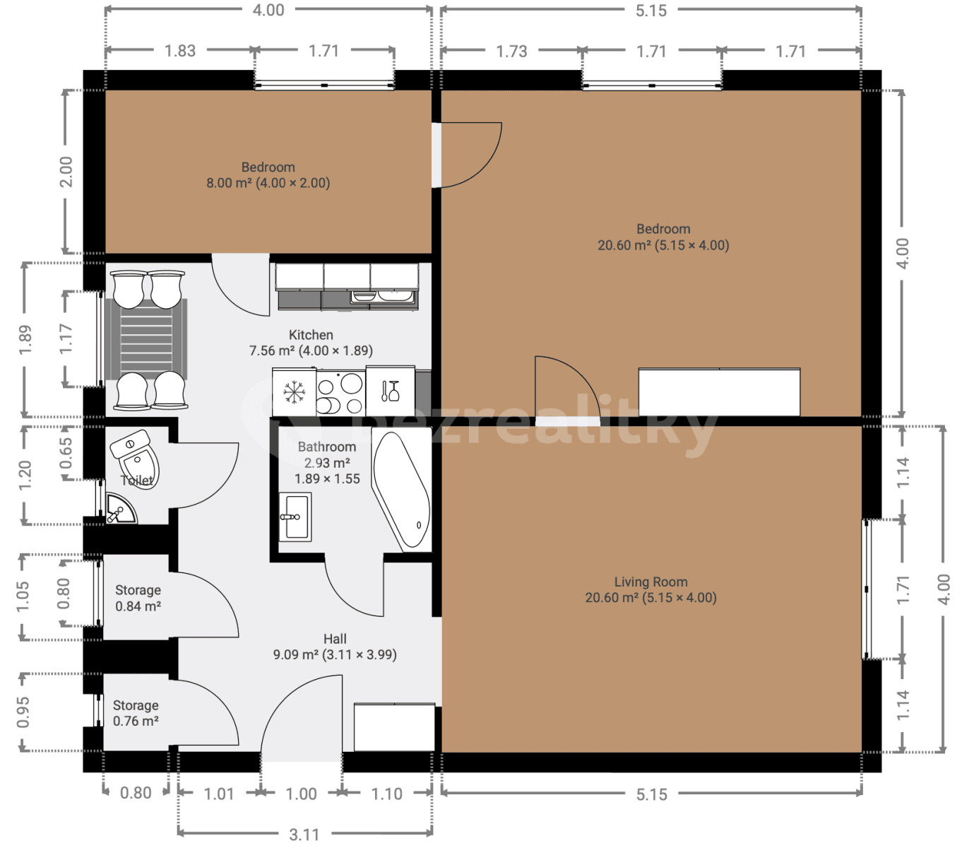 Pronájem bytu 3+1 70 m², Kubelíkova, Liberec, Liberecký kraj