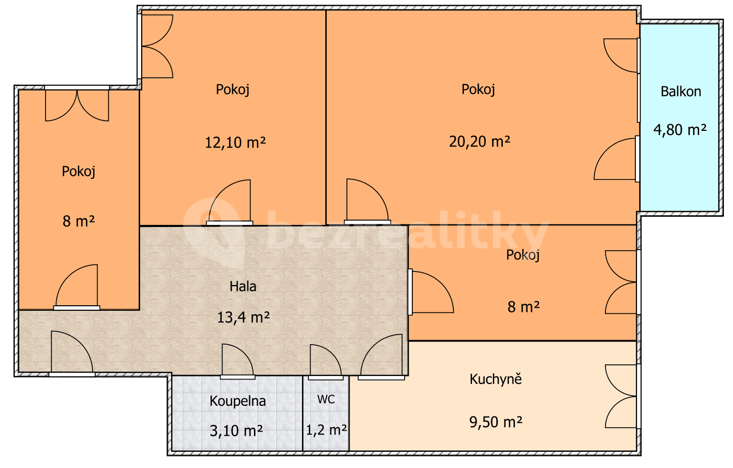 Prodej bytu 4+1 83 m², Rolnická, Brno, Jihomoravský kraj