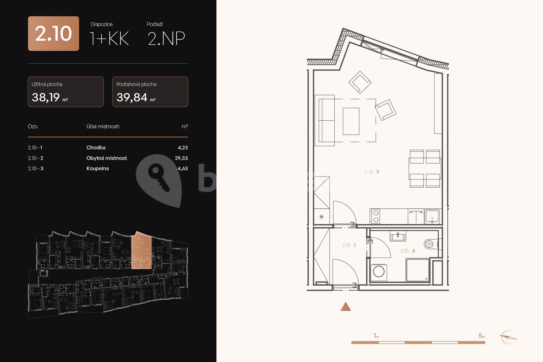 Prodej bytu 1+kk 40 m², Boloňská, Praha, Praha