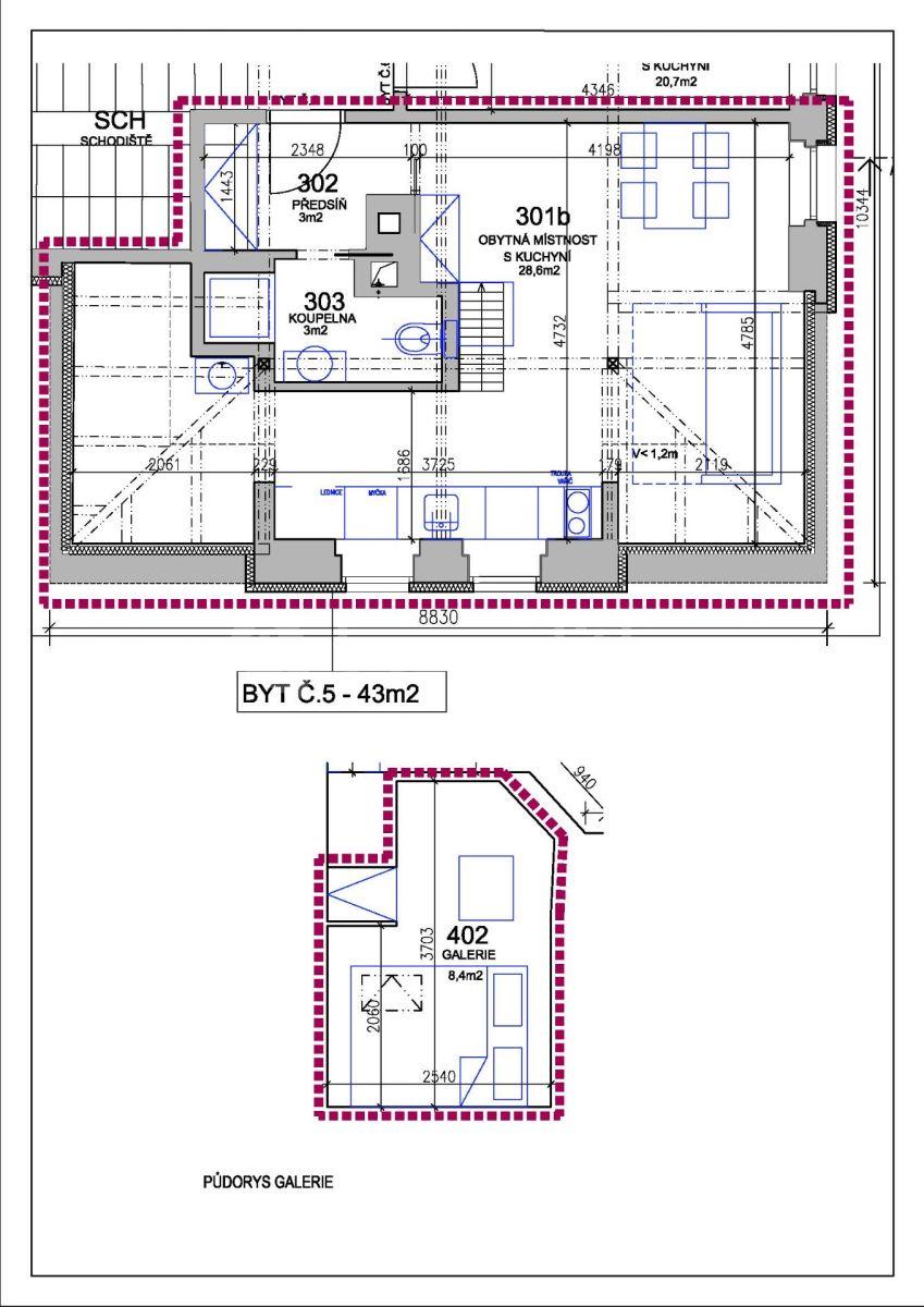 Pronájem bytu 2+kk 43 m², Josefův Důl, Liberecký kraj