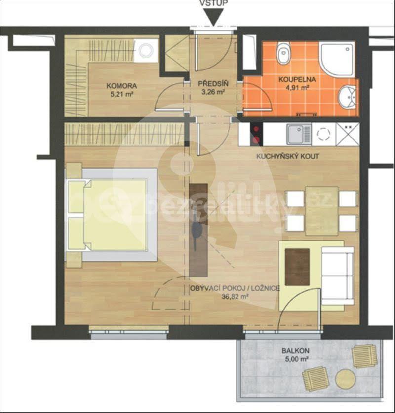 Pronájem bytu 2+kk 49 m², Mazurská, Praha, Praha