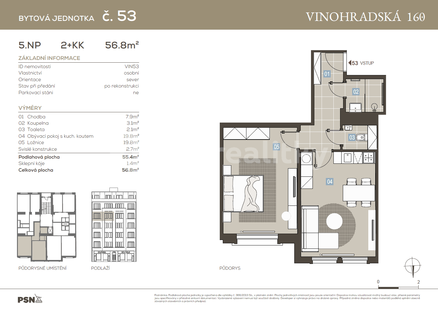 Prodej bytu 2+kk 56 m², Vinohradská, Praha, Praha