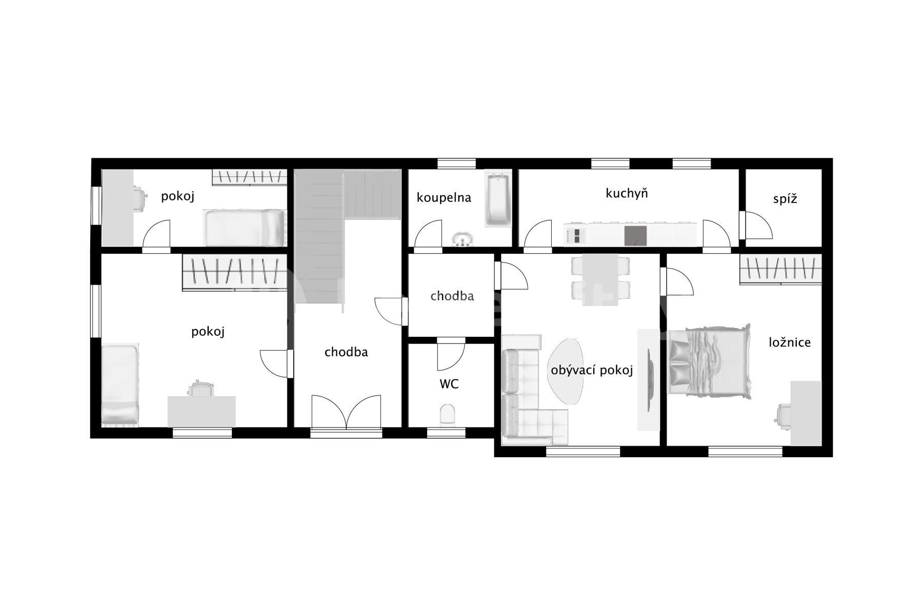 Prodej domu 227 m², pozemek 782 m², Husova, Uhlířské Janovice, Středočeský kraj