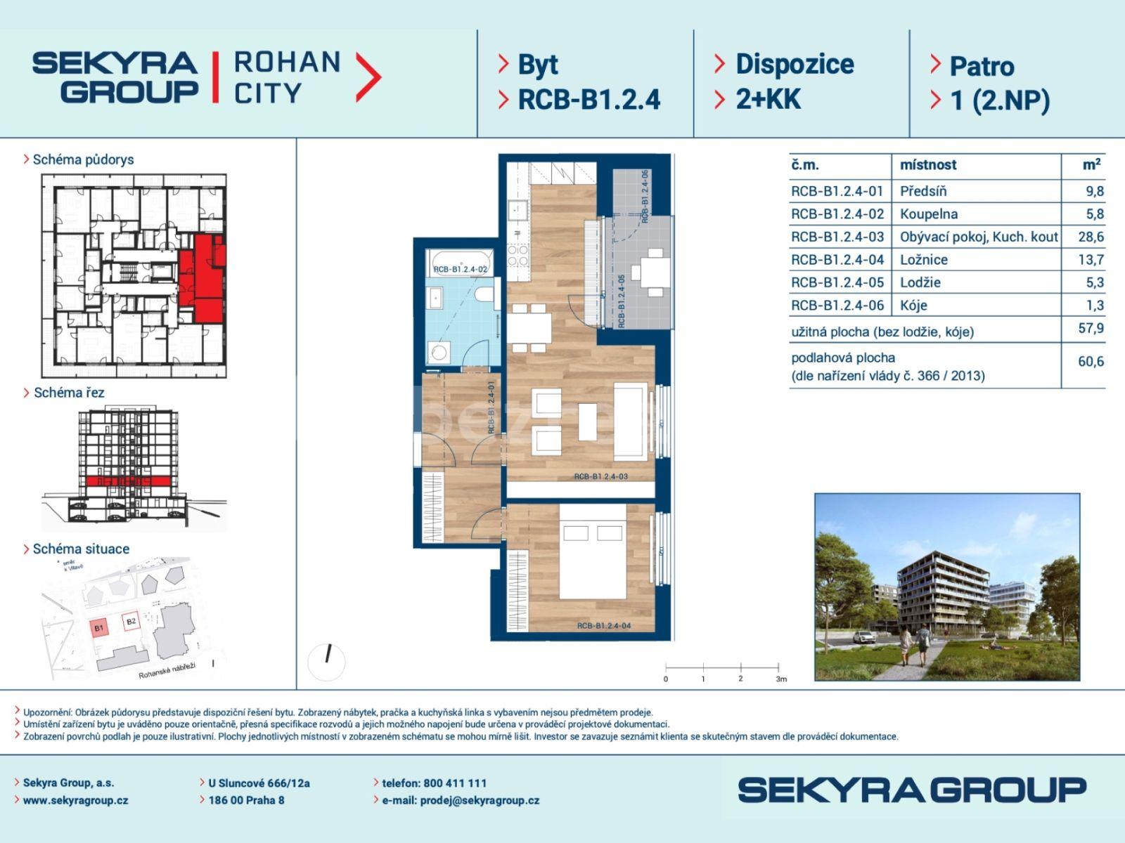 Pronájem bytu 2+kk 65 m², Sokolova, Praha, Praha