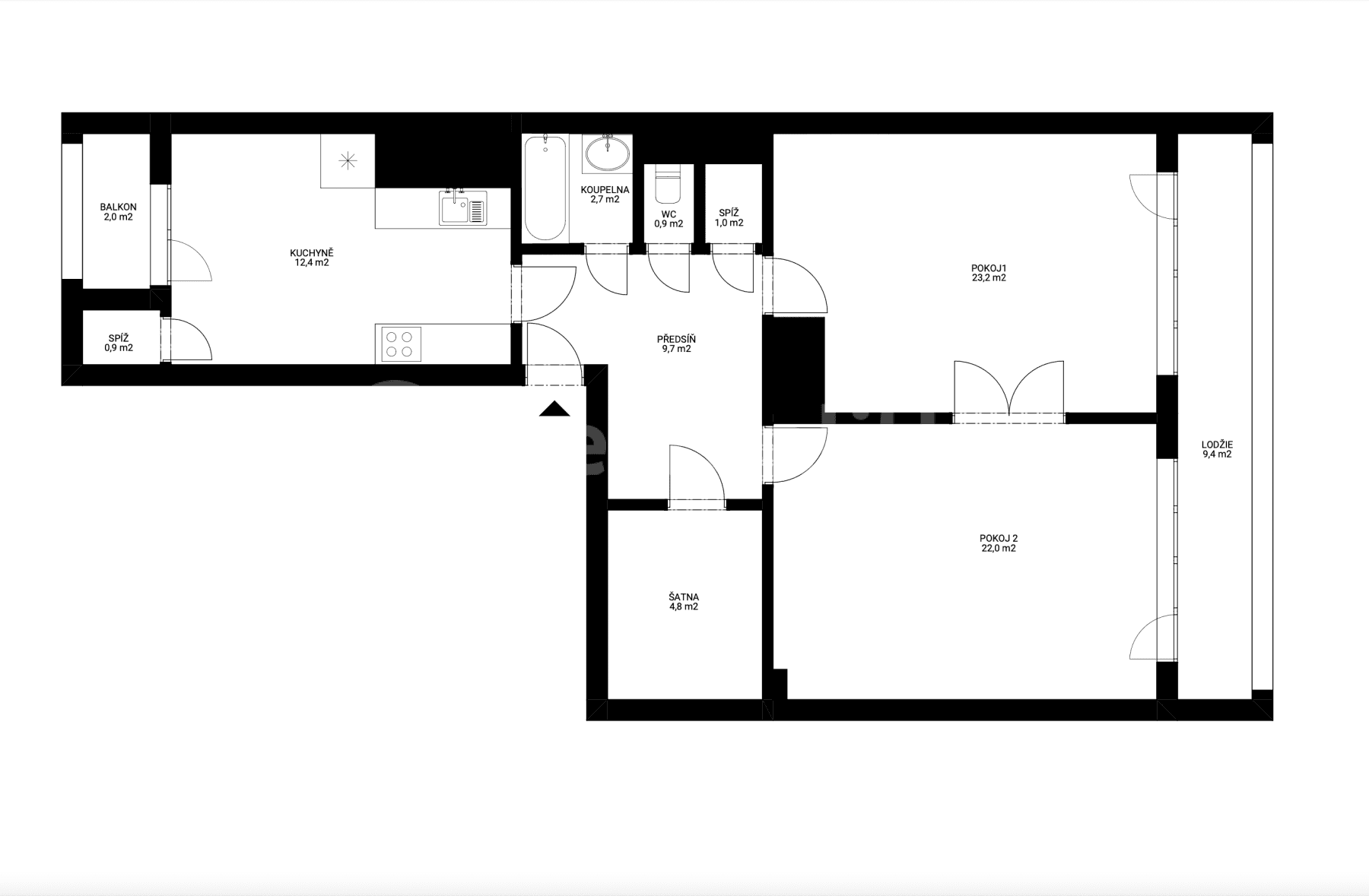 Pronájem bytu 2+1 78 m², Bayerova, Brno, Jihomoravský kraj