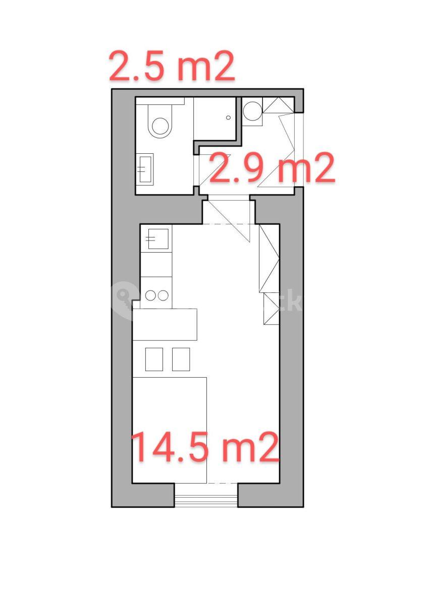 Pronájem bytu 1+kk 20 m², Na Výšinách, Praha, Praha