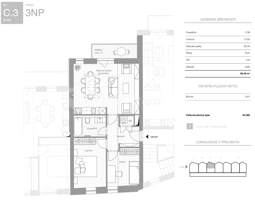 Prodej bytu 3+kk 66 m², Byškovická, Neratovice, Středočeský kraj