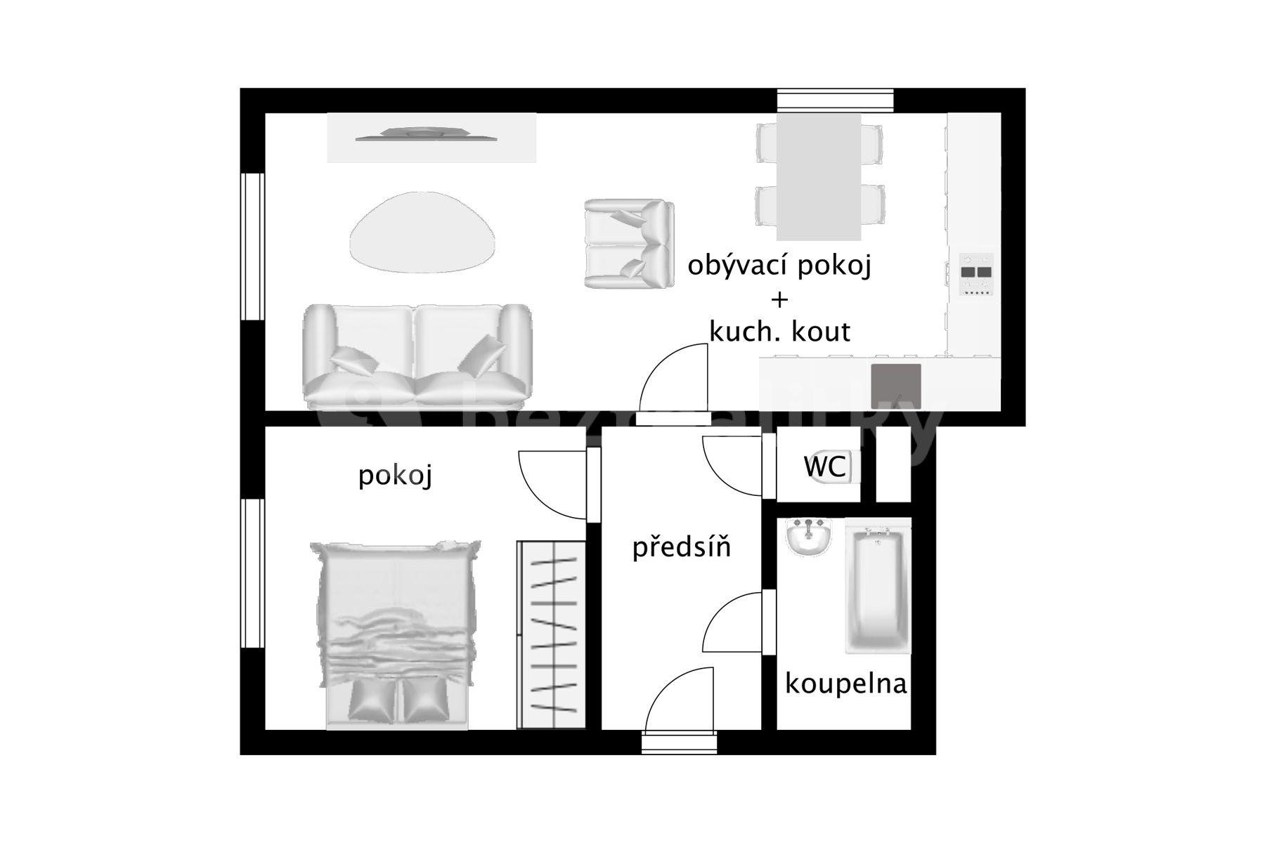 Prodej bytu 2+kk 51 m², Jižní, Větrušice, Středočeský kraj