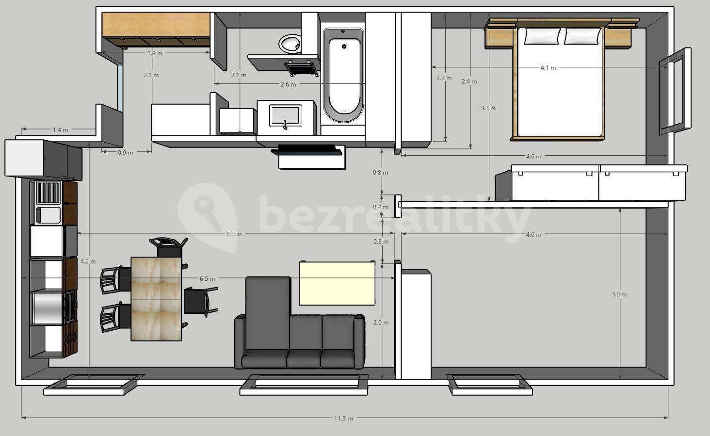 Pronájem bytu 3+kk 61 m², Na Dlouhém lánu, Praha, Praha