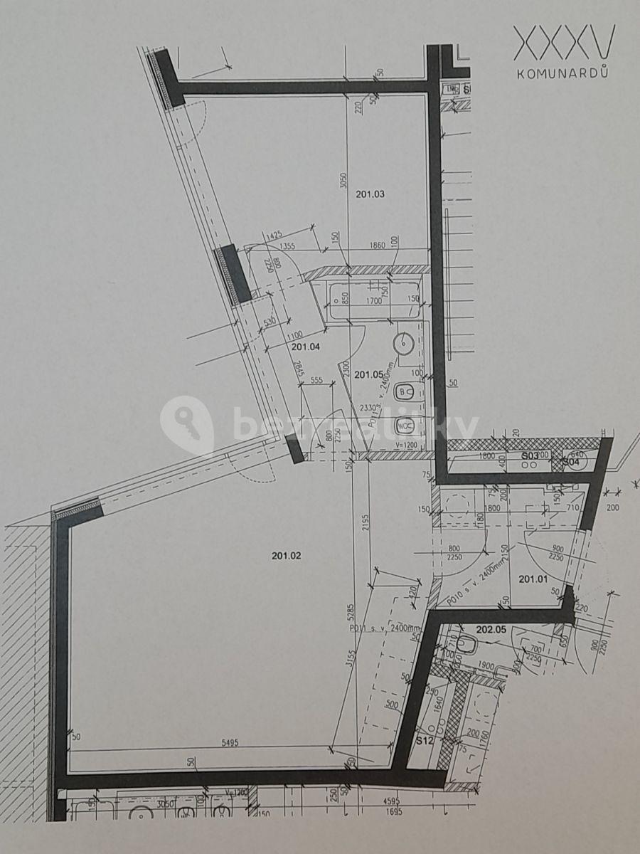 Pronájem bytu 2+kk 56 m², Komunardů, Praha, Praha