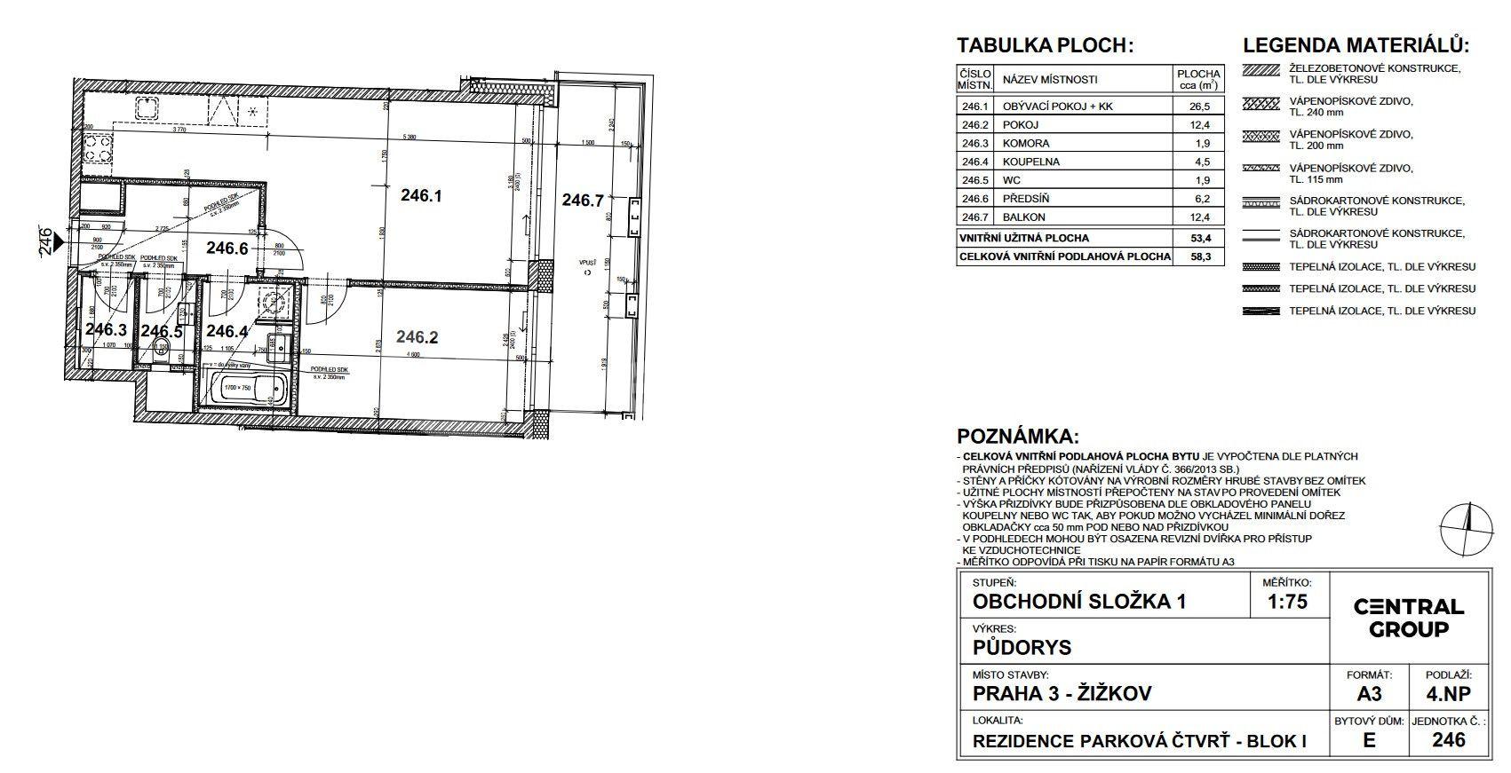 Pronájem bytu 2+kk 54 m², Šrámkové, Praha, Praha