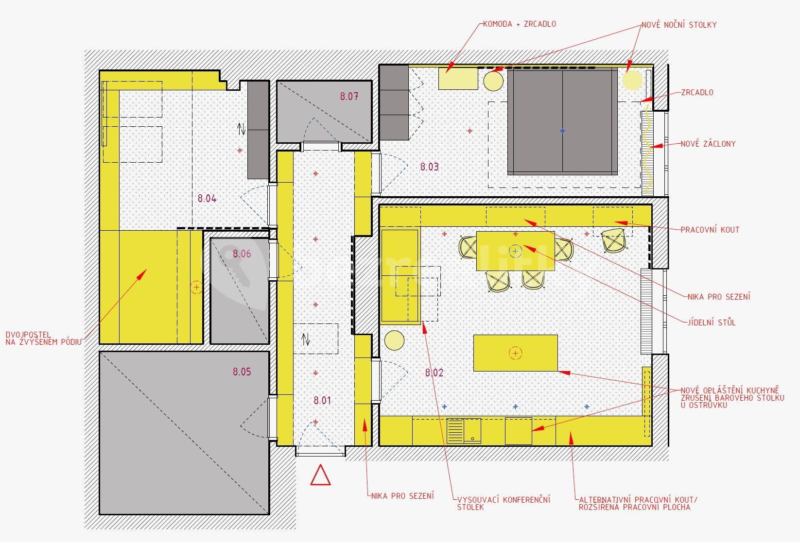 Pronájem bytu 3+kk 82 m², Buchovcova, Praha, Praha