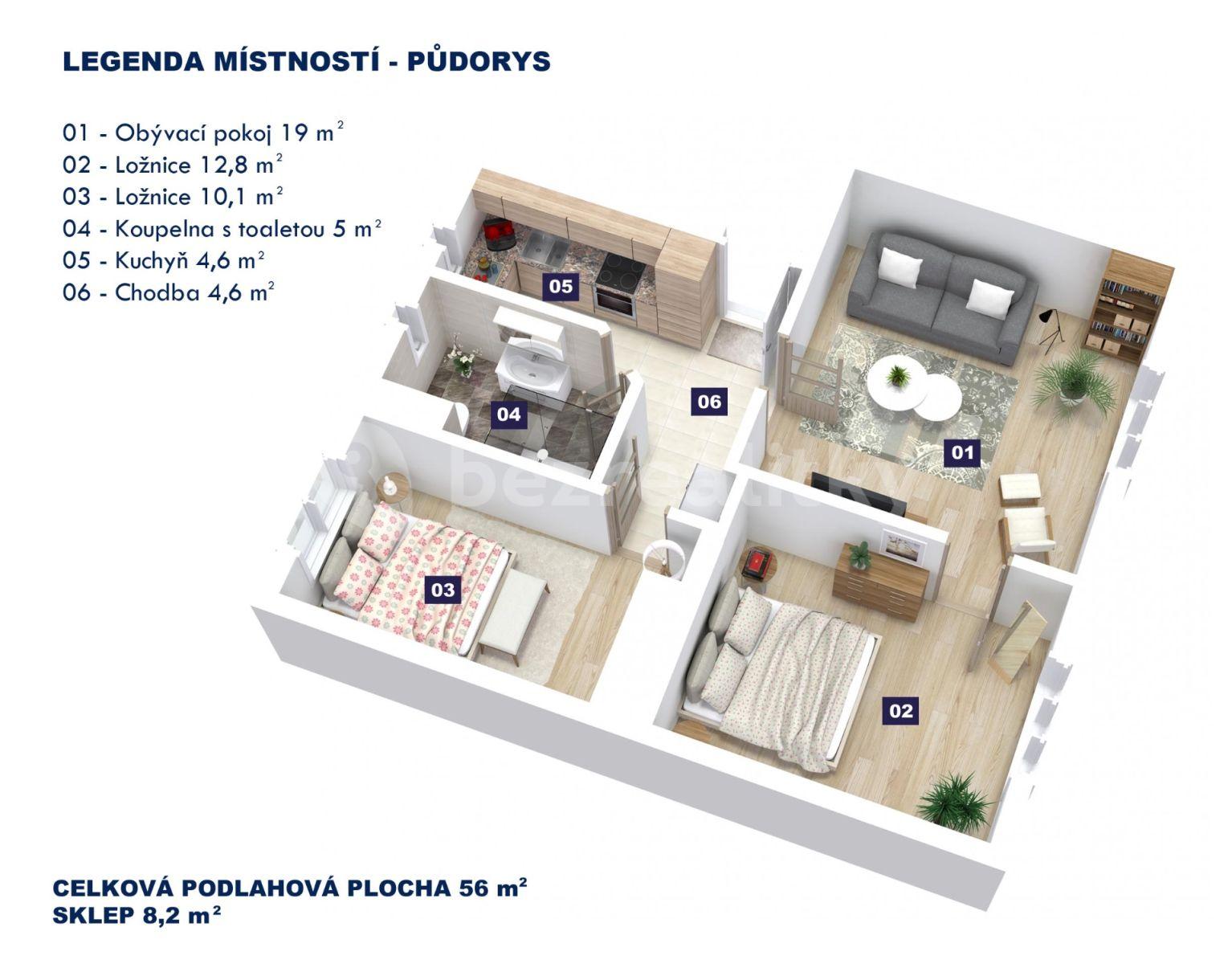 Prodej bytu 3+1 56 m², Dolní Rožínka, Kraj Vysočina