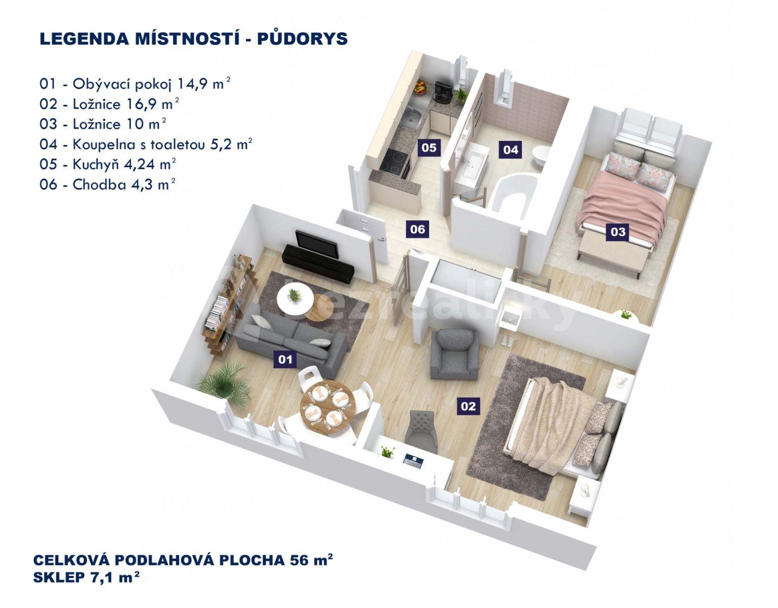 Prodej bytu 3+1 56 m², Dolní Rožínka, Kraj Vysočina