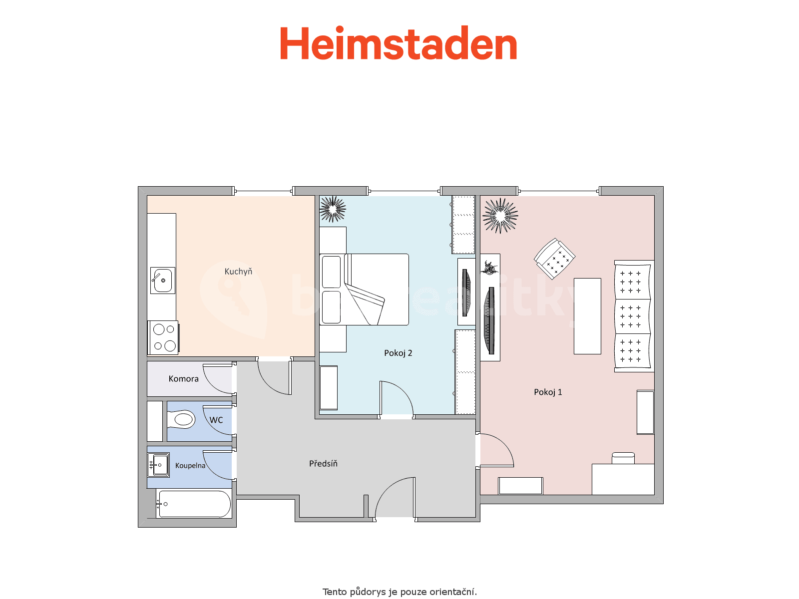 Pronájem bytu 2+1 56 m², Čapkova, Karviná, Moravskoslezský kraj