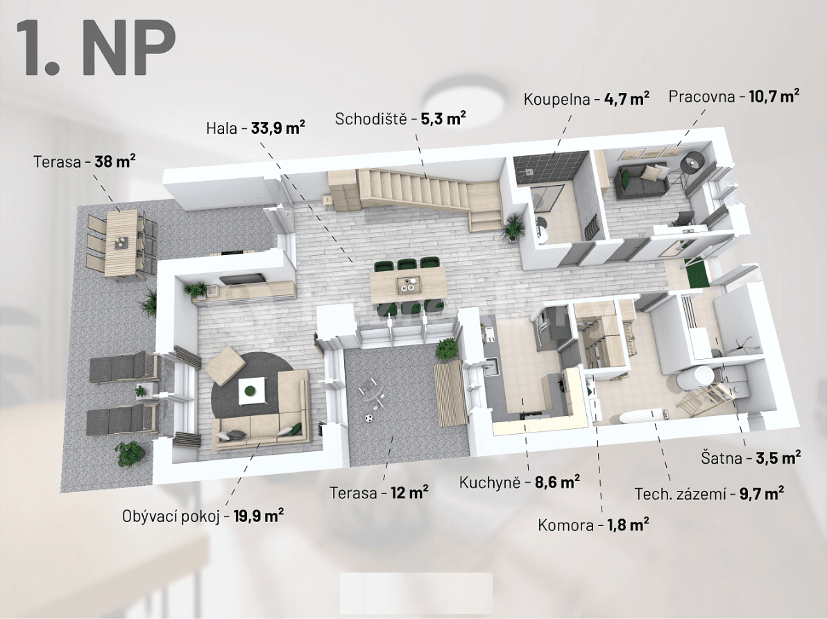 Prodej domu 173 m², pozemek 1.277 m², Chyňava, Středočeský kraj