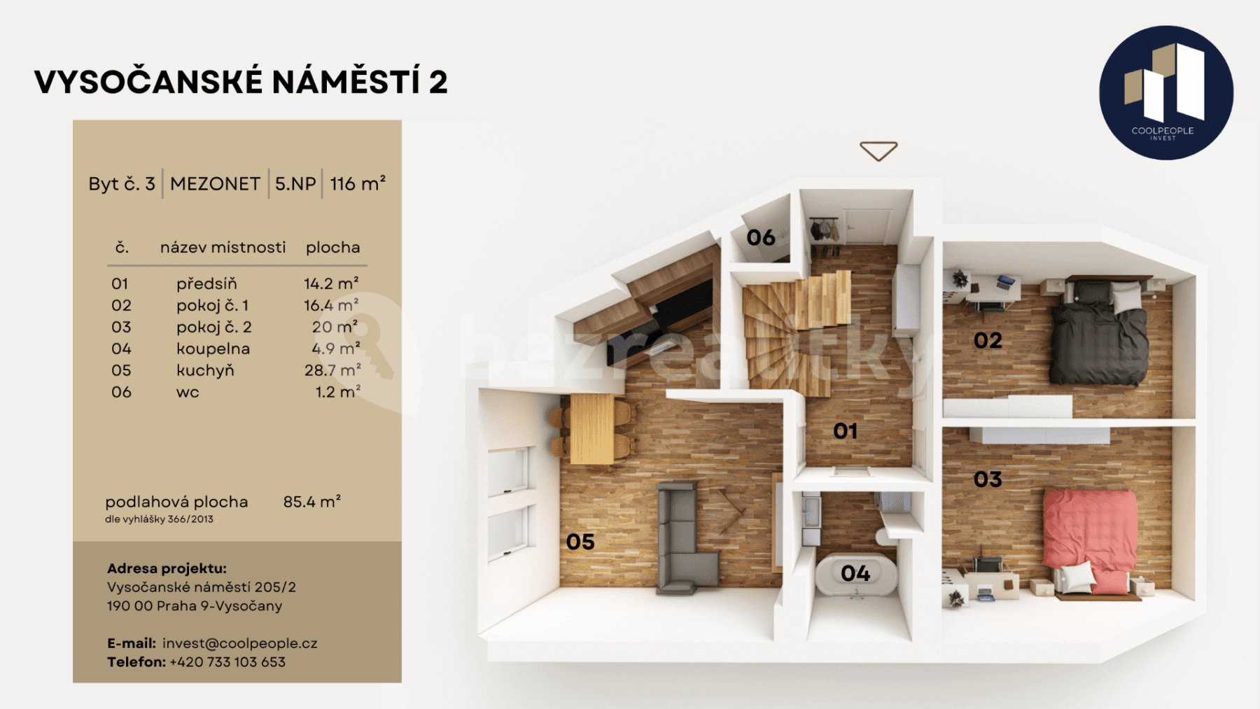 Prodej bytu 116 m², Vysočanské náměstí, Praha, Praha