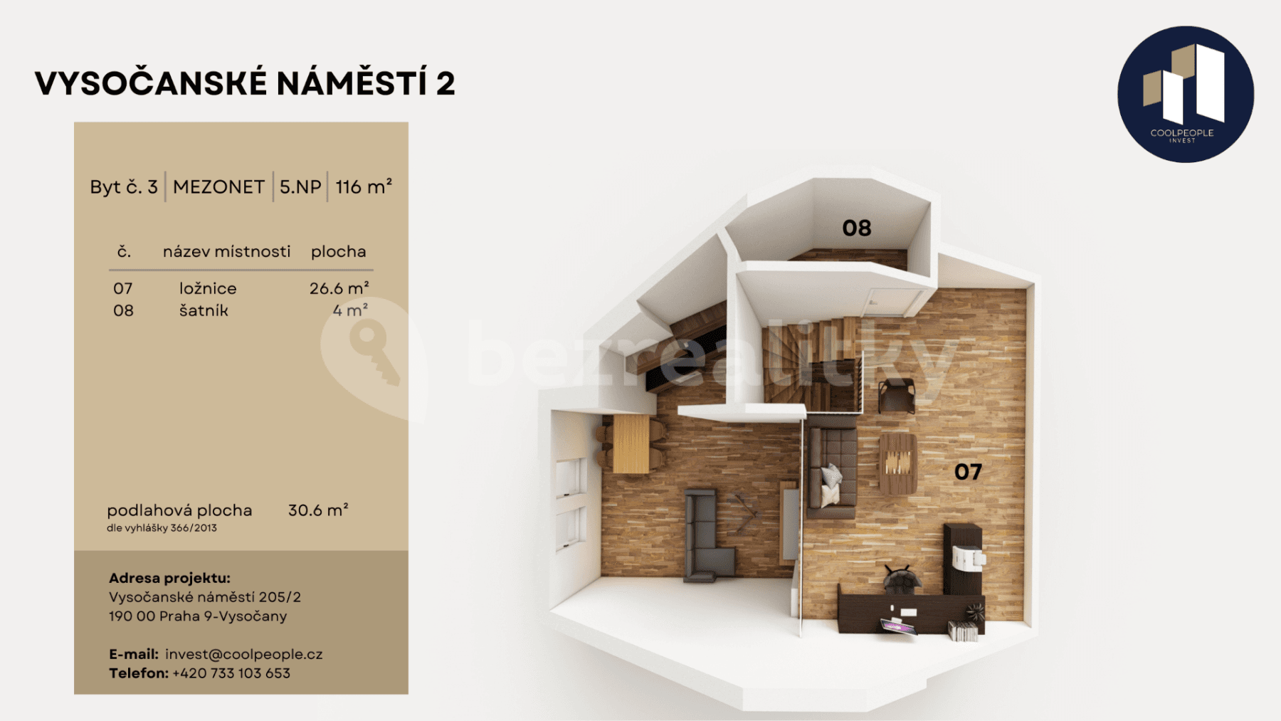 Prodej bytu 116 m², Vysočanské náměstí, Praha, Praha