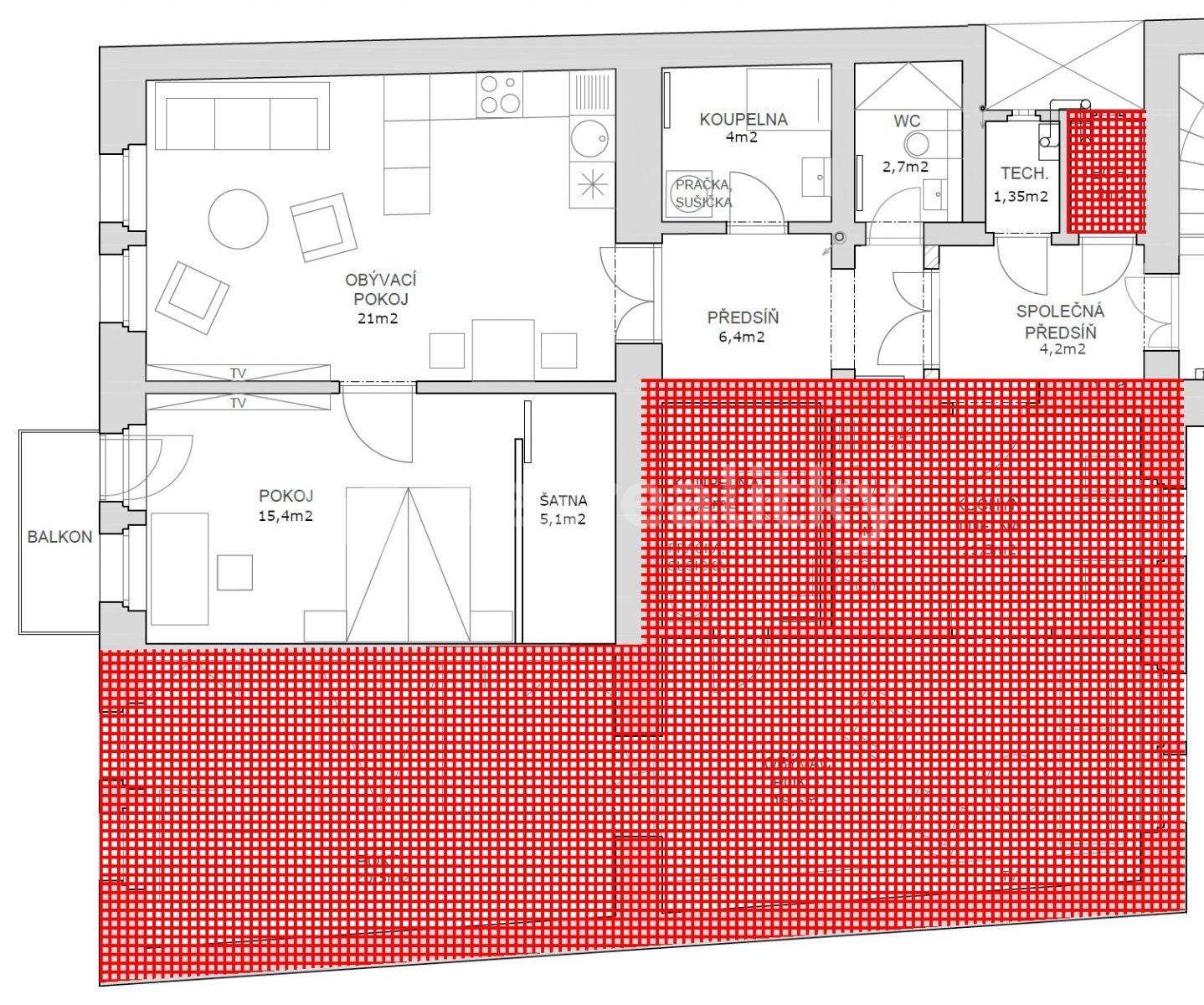 Pronájem bytu 2+kk 56 m², Jungmannova, Praha, Praha