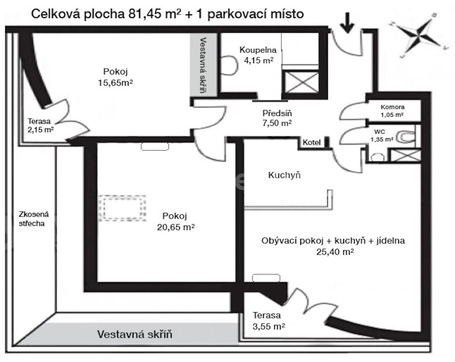 Pronájem bytu 3+kk 76 m², Hořelické náměstí, Rudná, Středočeský kraj