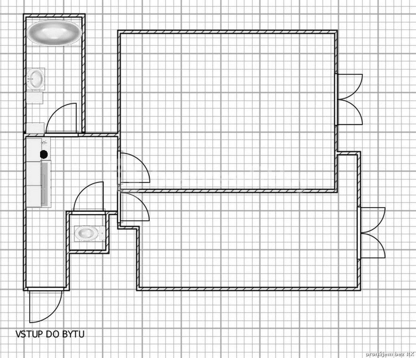 Pronájem bytu 2+1 51 m², U Hranic, Praha, Praha