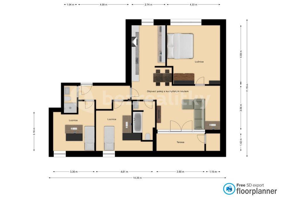 Pronájem bytu 4+kk 114 m², Budějovická, Praha, Praha