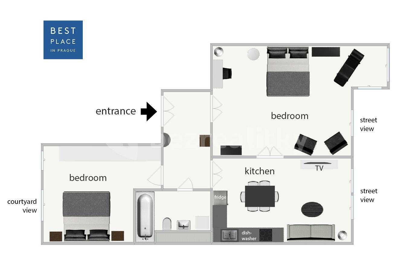 Pronájem bytu 3+1 80 m², Masarykovo nábřeží, Praha, Praha