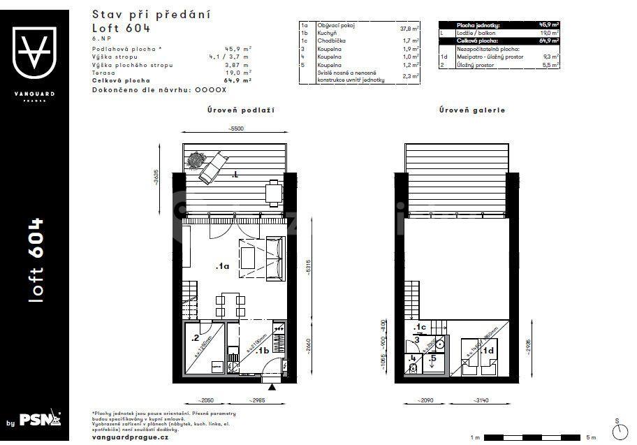 Pronájem bytu 1+kk 65 m², Československého exilu, Praha, Praha