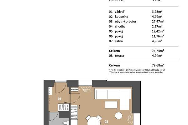 Pronájem bytu 3+kk 78 m², Stará, 