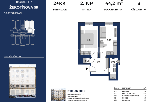 Prodej bytu 2+kk 44 m², Žerotínova, 