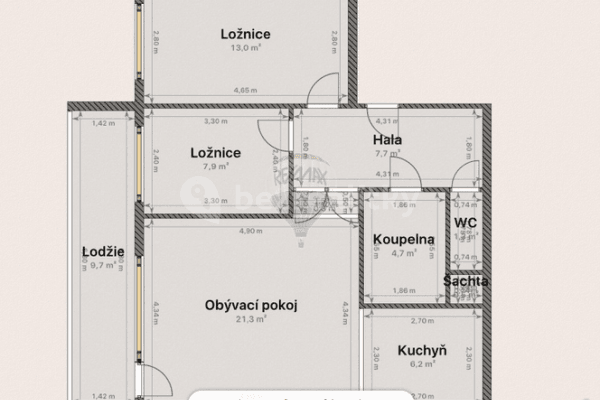 Pronájem bytu 3+kk 56 m², Škábova, Praha, Praha